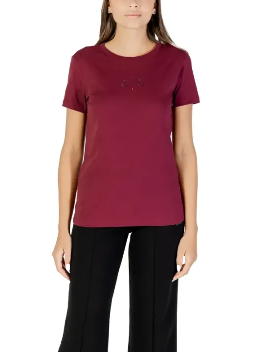 Armani Exchange Damen T-Shirt Bordeaux | online kaufen