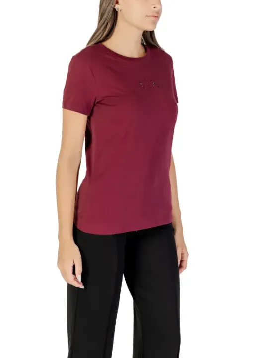 Armani Exchange Damen T-Shirt Bordeaux | online kaufen
