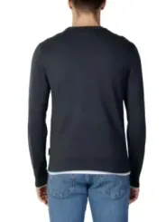 Schwarzer und blauer Crewneck-Pullover