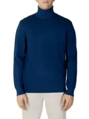 Blauer Rollkragenpullover für Herren