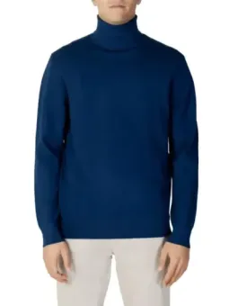 Blauer Rollkragenpullover für Herren