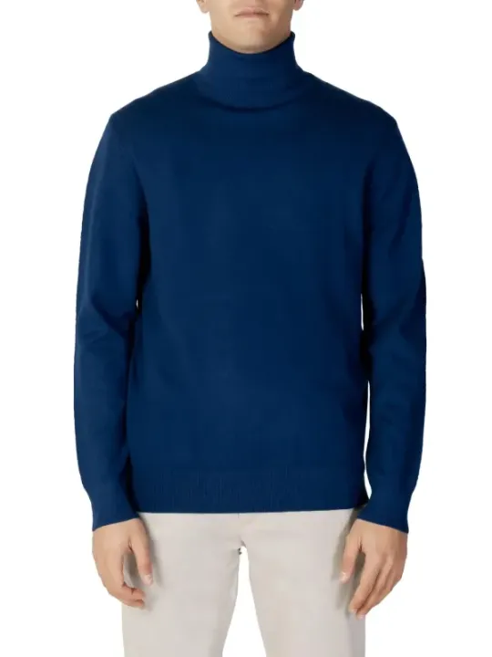 Blauer Rollkragenpullover für Herren