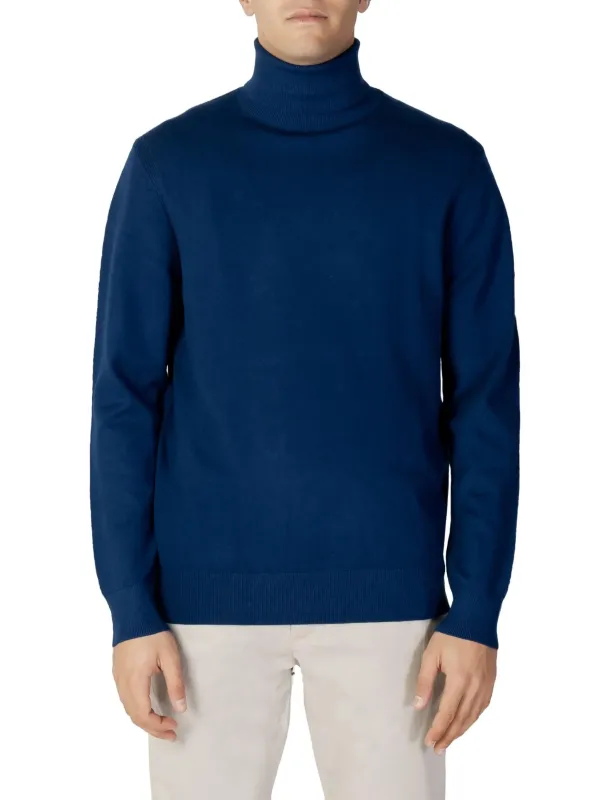 Blauer Rollkragenpullover für Herren