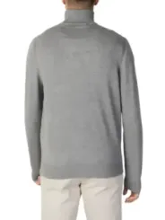 Grauer Baumwoll-Rollkragenpullover für Damen und Herren