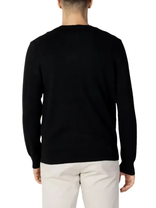 Schwarzes Herren Langarmshirt Rückansicht