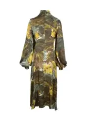 Goldgrünes Erika Cavallini Blumenkleid