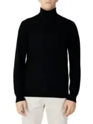 Schwarzer Rollkragenpullover für Herren