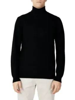 Schwarzer Rollkragenpullover für Herren