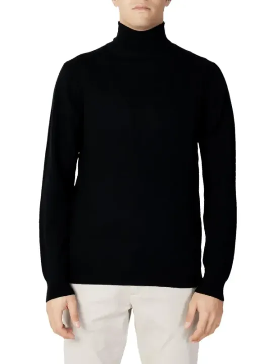 Schwarzer Rollkragenpullover für Herren