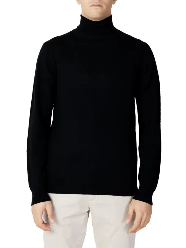 Schwarzer Rollkragenpullover für Herren