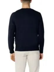 Navyblauer Baumwollpullover mit Rundhalsausschnitt