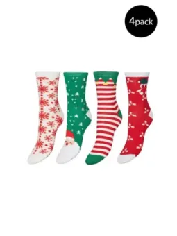 Weihnachtsstrümpfe im 4er-Pack gemustert