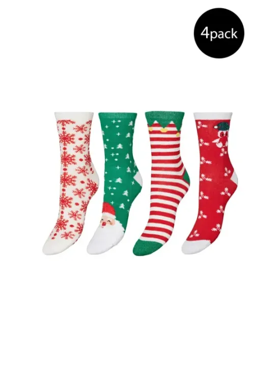 Weihnachtsstrümpfe im 4er-Pack gemustert