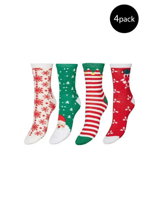 Weihnachtsstrümpfe im 4er-Pack gemustert