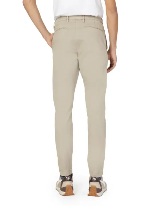 Khaki-Hose mit schmalem Bein