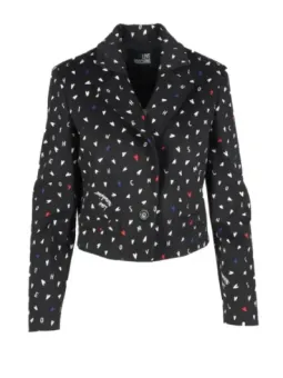 Schwarzer Moschino Blazer mit Muster