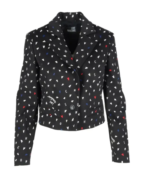 Schwarzer Moschino Blazer mit Muster