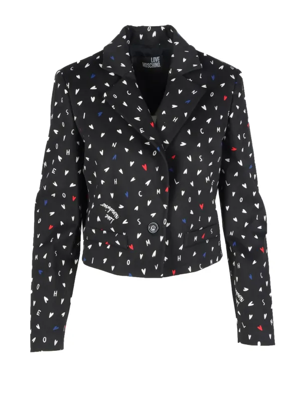 Schwarzer Moschino Blazer mit Muster