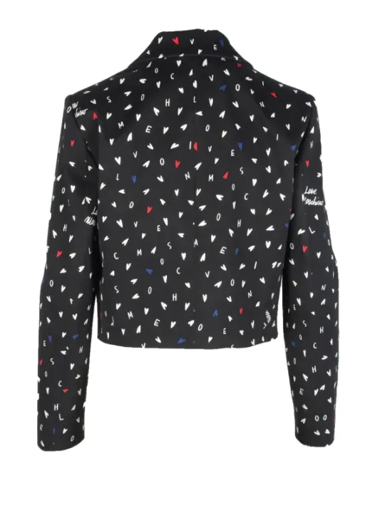 Love Moschino gemustertes schwarzes Blazer