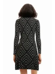 Schwarzes weißes Desigual Minikleid