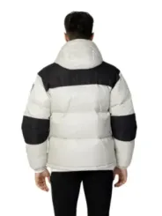 Warme blaue Winterjacke mit Kapuze