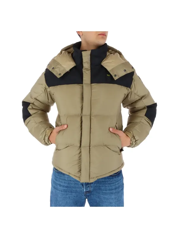 Blauer 331263 gesteppte Nylonjacke schwarz-beige