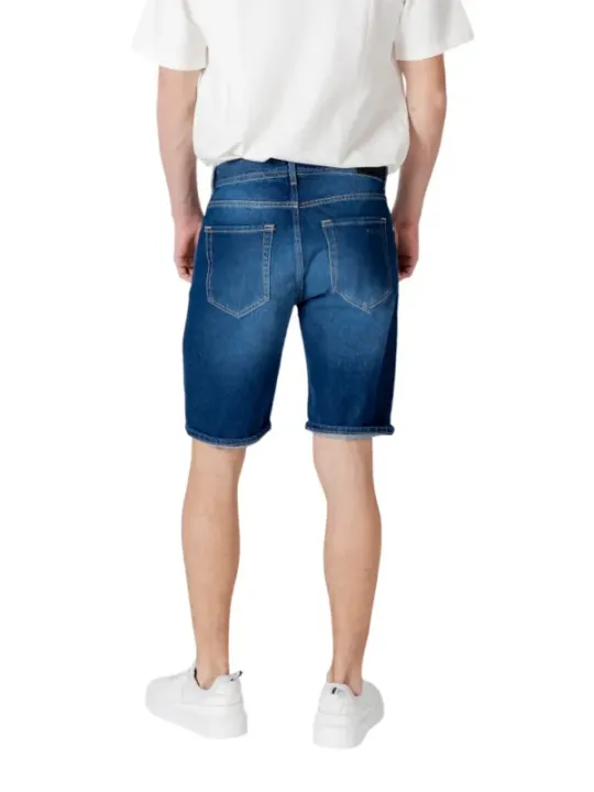 Blaue Denim-Bermudahose für Herren