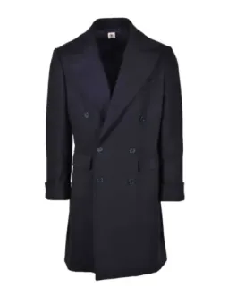 Navy Luigi Borrelli Doppelreiher-Mantel