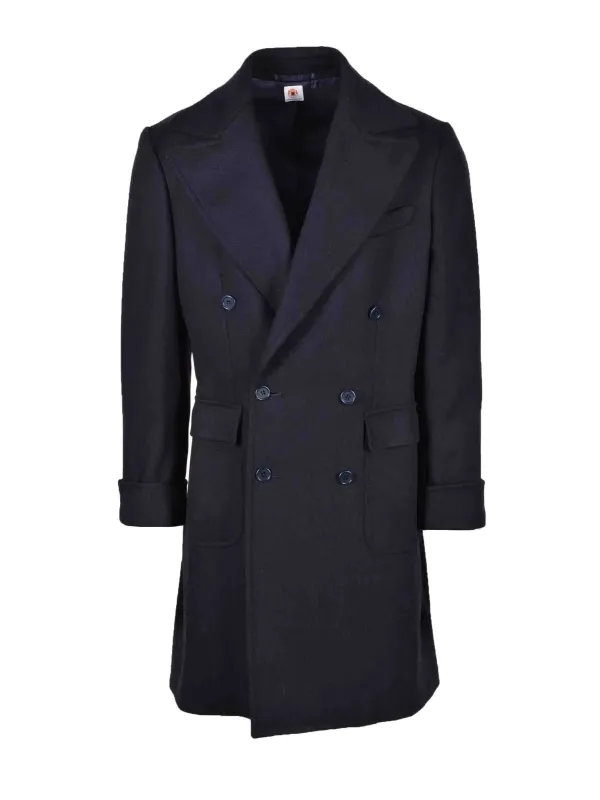 Navy Luigi Borrelli Doppelreiher-Mantel