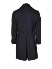 Marineblauer doppelt geknöpfter Wollmantel