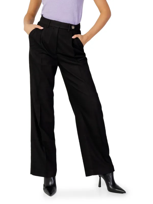 Schwarze damenweite-bein hose