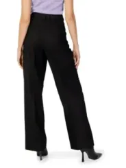 Schwarze Damenweite-Hose mit Gürtel