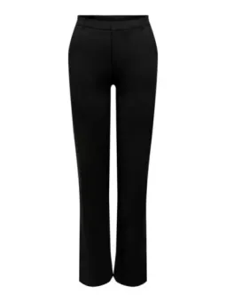 Schwarze, hochtaillierte Hosen mit geradem Bein