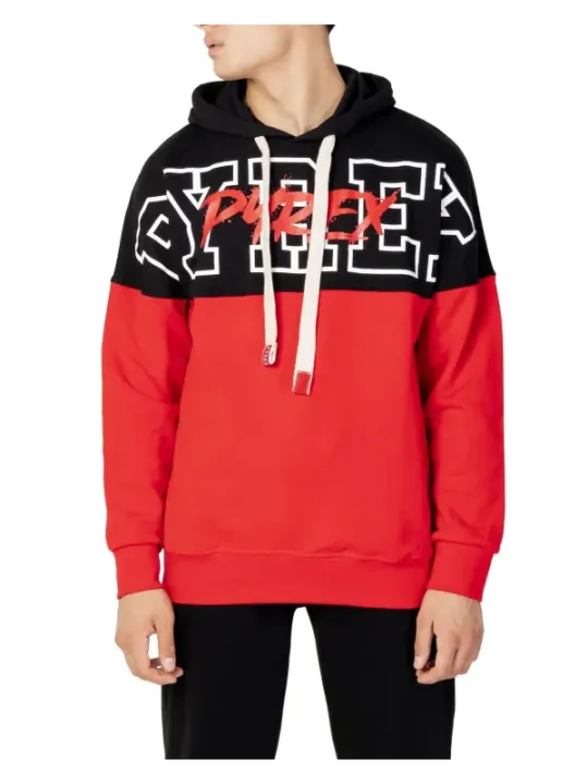 Roter und schwarzer Pyrex Hoodie