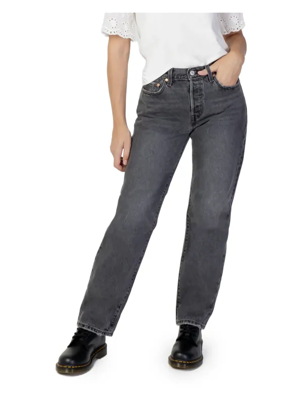 Dunkle graue Levi's Straight Leg Jeans