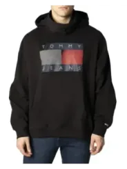 Schwarzer Tommy Jeans Logo Hoodie