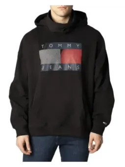 Schwarzer Tommy Jeans Logo Hoodie
