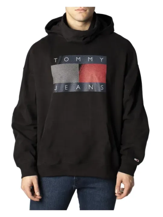 Schwarzer Tommy Jeans Logo Hoodie