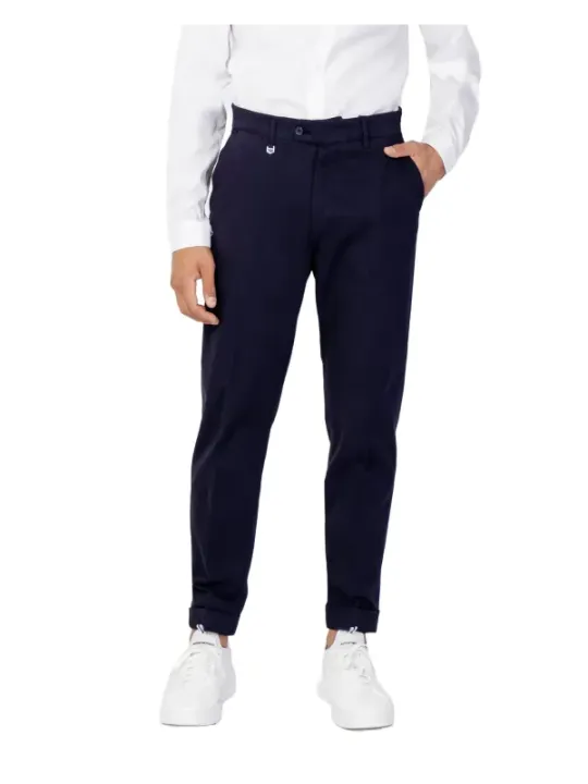 Marineblaue Slim-Fit-Cropped-Hosen