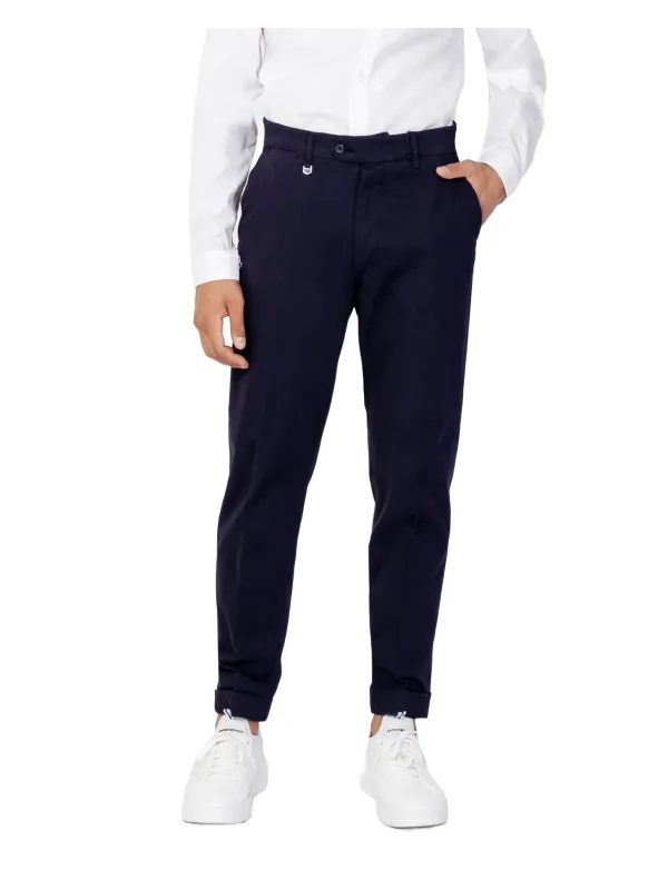 Marineblaue Slim-Fit-Cropped-Hosen