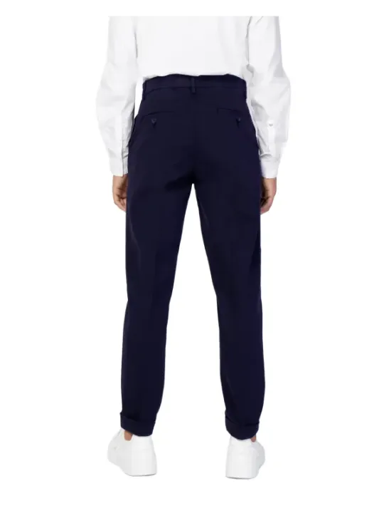 Dunkle, hochtaillierte Stretch-Denimhose Herren