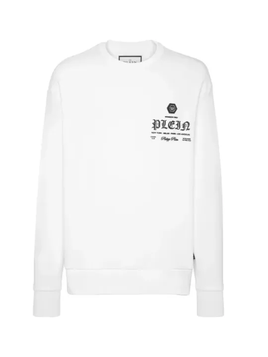 Philipp Plein Herren Fleece Weiß | online kaufen