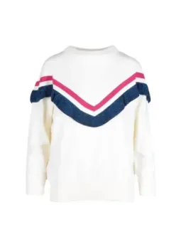 Weißer Ballantyne Strickpullover mit Streifen