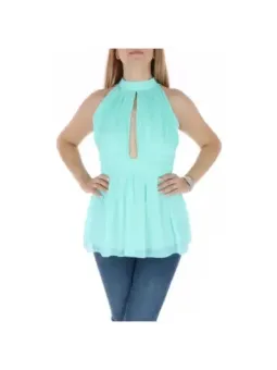 Mintgrüne Chiffonbluse mit Schößchen