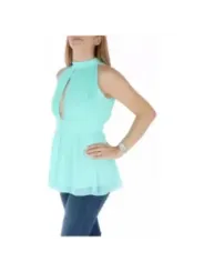 Mintfarbene Damenbluse mit Rückenausschnitt