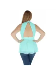 Halterneck-Top mit Peplum-Schnitt