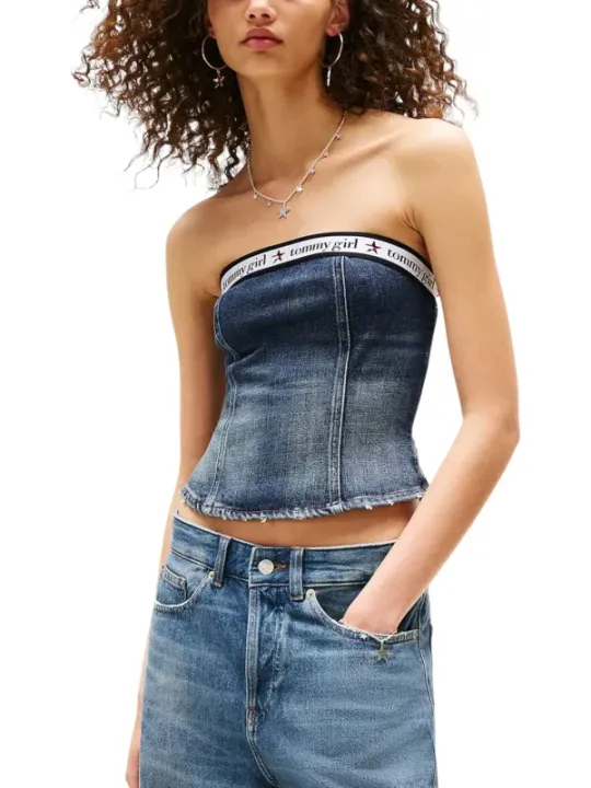 Tommy Hilfiger Jeans Damen Top Blau | online kaufen