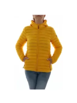 Gelbe Damen Pufferjacke mit Kapuze
