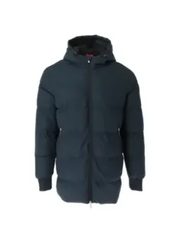 Warme, graue Daunenjacke mit Kapuze