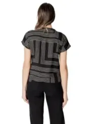 Schwarze Bluse mit weißem Muster